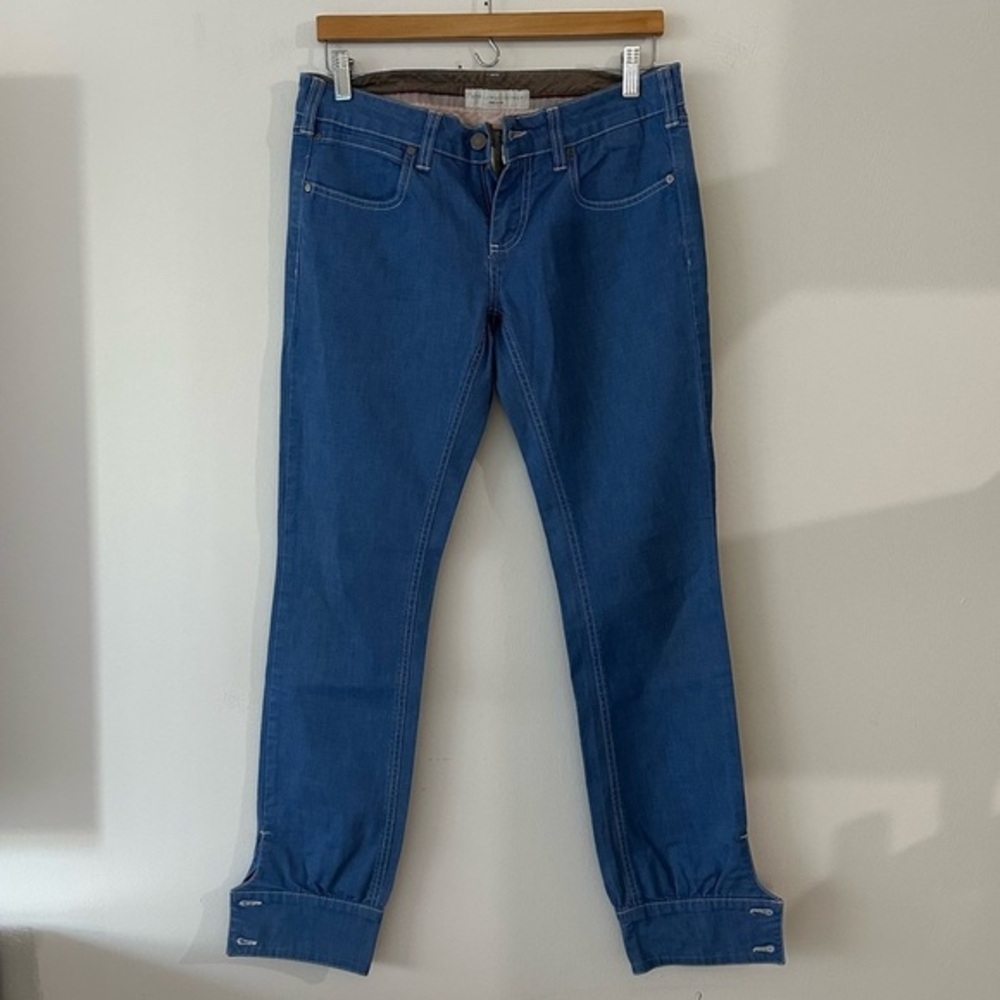 Stella McCartney Blue Button Cuff Slim Leg Jeans Made in Italy‎ Size 27